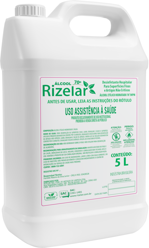Álcool 70% - Produtos de Limpeza Profissionais - Rizelar